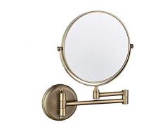 xzvnm Spiegel/Linse ， Glas ， Spiegel Schminkspiegel Schminkspiegel 8-Zoll-beidseitig drehbarer Wandspiegel, ausziehbar Klappbar Badezimmer Rasieren Kosmetik-Schminkspiegel 3-fache Vergrößerung mit