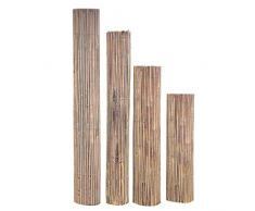 interGo Bambusmatte 100 x 400 cm Sichtschutzzaun Balkon Wind-Sichtschutz Natur Bambus Zaun für Garten Beach