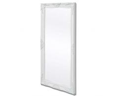 Festnight Wandspiegel im Barock-Stil Spiegel Flurspiegel Frisierspiegel Barockspiegel 120x60 cm Weiß