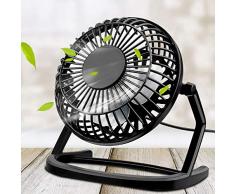 UBEGOOD USB Ventilator, Mini USB Tisch-Ventilator USB Fan Tischventilator mit An/Aus-Schalter 360 Grad Drehung Mini USB Ventilator Tischventilator, ideal für Büro Schreibtisch und Kinderzimmer-Schwarz