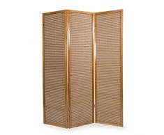 Homestyle4u 381, Paravent Raumteiler 3 teilig, Bambus Holz, Braun