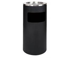 Saro AF 202 AB Abfalleimer/Standascher, Metall, schwarz, 30 x 30 x 72 cm