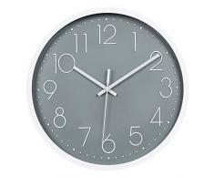 Justup Graue Wanduhr,30 cm Silent Geräuschlos Wanduhr Quarz Batteriebetrieben mit ABS-Rahmen HD-Glasabdeckung , für Kinder/Wohnzimmer/Schlafzimmer/Küche/Büro/Dekoration