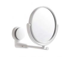 FBGood Kosmetikspiegel, drehbar, doppelseitig, Dressurspiegel, rund, drehbar, faltbar, HD-Freisprecheinrichtung, doppelseitiger Spiegel weiß