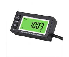 Multifunktions Stunde Meter Voltmeter Tachos mit Hintergrundbeleuchtung Uhr 2 & 4 Stroke Induktive Stunde Meter für kleine Motor Boot Außenborder Quecksilber Motocross Motorrad Rasenmäher Generator