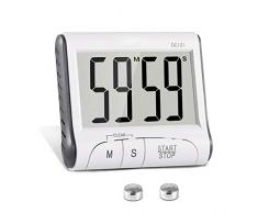 FORNORM Digitaler Küchentimer Magnetisch, 1.5 * 2.4 LCD Display Kurzzeitmesser Küche Zeitschaltuhr Magnetisch mit Count Up/Down Timer, leistungsstarker Magnet/Selbststehend/Haken