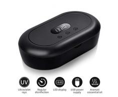 DryMartine UV Handy Sterilisator UV Desinfektionsbox Haushaltssterilisator Box Aromatherapie Funktionsdesinfektionsgerät für iPhone Android Uhren,2020 Upgrade LED Display