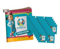 .Panini - Euro 2020 Sticker Preview - Sammelsticker - 1 Album + 25 Tüten + stickermarkt24de Gum