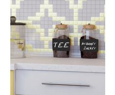 Wandkings W-10983 Etiketten aus Tafelfolie, 30 selbstklebende Sticker, 2 DIN A4 Bögen, schwarz