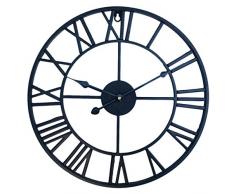 ZUJI Wanduhr Vintage, 60cm Wanduhr Groß XXXL Wanduhr Lautlos Wanduhr Ohne Tickgeräusche Wanduhr Dekorative für Küche Wohnzimmer Schlafzimmer (Schwarz)