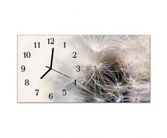 DekoGlas Glasuhr Muster Grau Uhr aus Acrylglas, eckig große Motiv Wanduhr 60x30 cm, lautlos für Wohnzimmer & Küche