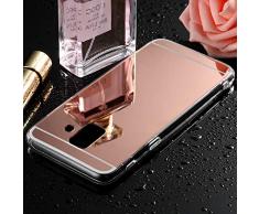 Sycode Galaxy A6 2018 Spiegel Hülle,Galaxy A6 2018 Handyhülle,Mirror Spiegel Mirror Handy Tasche Bumper Schutzhülle für Samsung Galaxy A6 2018-Rose Gold