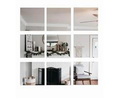 w-mtools® Spiegelfliesen selbstklebend 20x20cm 4 Stück Dekorative Wandspiegel Spiegelkacheln Fliesenspiegel Spiegel zum Kleben - Deko Spiegel für Küche, Bad, Wohnzimmer, Schränke Spiegel Wandspiegel