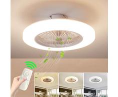 SUZNIU Deckenventilator mit Beleuchtung, Fan Deckenventilator LED Licht, Einstellbare Windgeschwindigkeit, Dimmbar mit Fernbedienung, 36W Moderne led Deckenlampe für Schlafzimmer Wohnzimmer Esszimmer