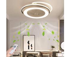 LED Fan Deckenleuchte Mit Beleuchtung Deckenventilator Unsichtbares Fan Licht Einstellbar Modern Schlafzimmer Deckenlampe Dimmbar Wohnzimmer Leuchte Mit Fernbedienung Leise Ventilator Kinderzimmer