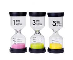 QH-shop Sand Uhren 3 Stück Sanduhren Set 1/3/5 Min Zeitmesser für Kinder Zum Lernen und Verstehen der Zeit