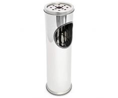 Relaxdays Standaschenbecher aus Edelstahl extra hoch 52,5 cm Stehaschenbecher zur Außen Nutzung geeignet Aschenbecher mit herausnehmbarem Zigarettenbehälter Standascher und Mülleimer in einem, silber