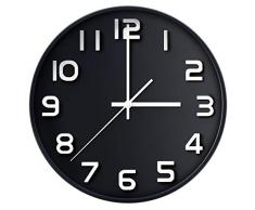 coslife Wanduhr 3D-12-Zoll-Non-Ticking Silent Quarz dekorative Uhren, leicht zu lesen, Home/Küche/Büro/Schuluhr (schwarz)