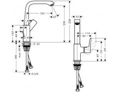 Hansgrohe HG EH-Waschtischmischer 230 Metris DN 15 m Schwenkausl. ZAG G 1 1/4 ch, 31087000