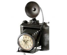 Boltze Retro Design Tisch Stand Uhr Fotoapparat schwarz Shabby Look Dekoration 1018101