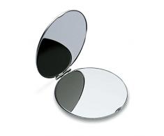 Diamandi Taschen-Spiegel mit persönlicher Text-Gravur - rund & versilbert - eigenen Spruch gravieren Lassen