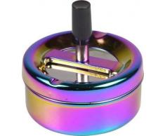kogu Drehascher Aschenbecher Drehaschenbecher im Regenbogen Design, bunt glänzend, 11 cm Durchmesser