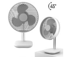Homealexa Tischventilator 17cm | Kleiner USB Ventilator Super Leise Tisch Lüfter mit 4-Leistungsstufen | Neigungswinkel ca. 45° | Luftzirkulator für den Schreibtisch, Zuhause, Büro und Zimmer (Weiß)