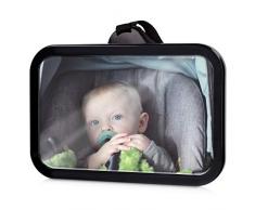 Navaris Baby Rücksitzspiegel Auto Spiegel - 360° drehbar bruchsicher - für Reboarder Kindersitz - Babyschale Rückspiegel Rücksitz Autospiegel