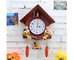 YJSMXYD Wanduhren Mode Hängen Wanduhr Uhr Vogel Kuckuck Wecker Vintage Kuckucksuhr Wohnzimmer Wanduhr Moderne Kurze Kinder Dekorationen Hause Tag Zeit Alarm