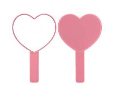 LASISZ Mini Herzform tragbare Make-up Handing Spiegel Tasche einseitige Make-up Spiegel Make-up-Tool für Reise Frauen Geschenk