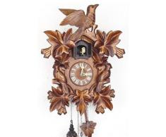 Schwarzwälder Kuckucksuhr aus Echtholz mit batteriebetriebenem Quartzwerk und Kuckuckruf - Angebot von Uhren-Park Eble - Engstler -Dreivogel 35cm- 632 Q