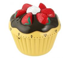 Zenker Kurzzeitwecker, Ø 70 mm Cupcake Patisserie, Küchenwecker aus robustem Kunststoff, Kurzzeitmesser im hübschen Cupcake design, Timer bis 60 min einstellbar, Farbe: Cupcake Design