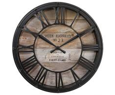 Wanduhr - Vintage-Stil - Durchmesser: 39 cm - Braun / Kupferfarben - Used-Look