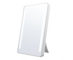 Jerrybox Schminkspiegel mit Beleuchtung Kosmetikspiegel mit Licht LED Make up Spiegel Faltbarer Standspiegel Tischspiegel, 180° Einstellbar, Frauen