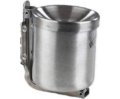 Edelstahl Kipp Wandaschenbecher 1 L (110x120mm). Sicherheitsaschenbecher für Gastronomie und Zuhause Windaschenbecher und Standaschenbecher Made in Germany