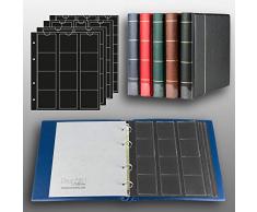 Prophila Kobra Münz-Album mit 4 Hüllen (Schwarze Zwischenblätter) für 110 Münzen