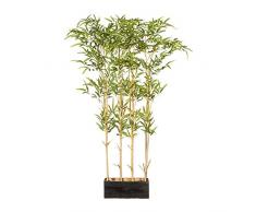 wohnfuehlidee Kunstpflanze Bambus-Raumteiler grün, ca. 1188 Blätter, im Holzkasten, Höhe ca. 130 cm