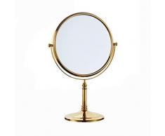 KKCD - Spiegel Vanity Schminkspiegel, Antiker Badspiegel & Rasierspiegel 3-fache Vergrößerung + Normaler 8-Zoll-doppelseitiger Runder Bad-Tischspiegel (Farbe : B)