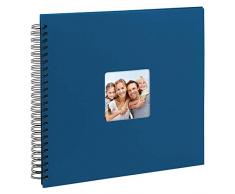 Goldbuch Spiralalbum Living Blue, Erinnerungsalbum mit Bildausschnitt, Fotoalbum mit 50 schwarzen Seiten, Foto Album zum Einkleben, Fotobuch mit Einband in Leinenoptik, 25 094, Papier, Blau, 32x36 cm