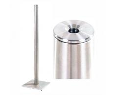 Edelstahl Standascher Design Stand-Aschenbecher Premium-XL Standaschenbecher Ascher