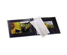 Hama Fotoalbum, 28 x 24 cm, 50 schwarze Seiten, 25 Blatt, mit Ausschnitt für Bildeinschub, Fotobuch blau