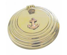 Maritimer Klappaschenbecher gerillt, Marine Ascher, Klapp Aschenbecher, Messing 6 cm