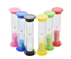 eLander Farbenfrohe Sanduhren [6 Stück], 30sec / 1min / 2min / 3min / 5min / 10min