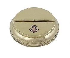 linoows Klapp Aschenbecher, Marine-Ascher, Taschen-Ascher Messing poliert 8 cm