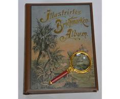 Goldhahn Briefmarkenalbum Einsteckalbum 60 Schwarze Seiten Nostalgie-Album Mauritius + GRATIS Lupe Briefmarken für Sammler