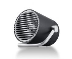 Fancii Kleiner USB Ventilator Ultra Leise - Mini Tischventilator Lüfter mit Doppelturboblättern für den Schreibtisch, Zuhause, Büro und Zimmer (Schwarz)