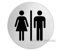 OFFORM Edelstahl Türschild Ø 75 mm Piktogramm "WC Damen & Herren" Nr.8471
