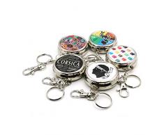 Freedomanoth Tragbar Tasche Aschenbecher, Mini Rostfreier Stahl Aschenbecher Taschenaschenbecher Mit Schlüsselanhänger Geeignet Für Autos, Bergsteigen Usw