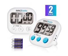 InnoBeta Eieruhr Kurzzeitwecker (2 Stück) Küchenwecker Küchentimer Kurzzeitmesser zahnputzuhr Digital Magnetisch, Küchenuhr mit Countdown Timer Stoppuhr
