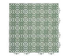 andiamo Kunststofffliese Bodenfliese Gartenfliese Terassenfliese Balkonfliese Innen- und Außenbereich Wasserdurchlässig wetterfest langlebig 38 x 38 cm, Set: 7 Fliesen 1 m², grün